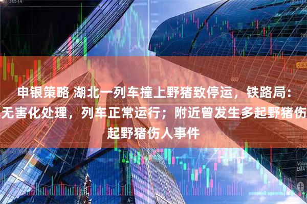 申银策略 湖北一列车撞上野猪致停运，铁路局：野猪已无害化处理，列车正常运行；附近曾发生多起野猪伤人事件